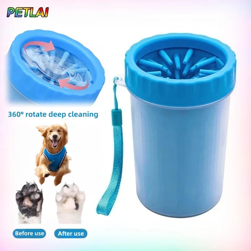 Copo limpador de patas de cachorro, gira para limpeza profunda, para casa, copo para limpar patas de gato, para lama suja, copo automático de lavar patas de animais de estimação