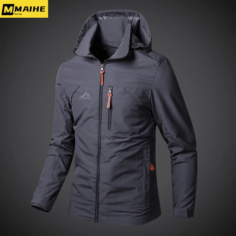 Jaquetas Corta-Vento Masculinas Impermeáveis Militares com Capuz Jaqueta Masculina Nova de Combate Homem Outono Esporte Caminhada Ciclismo Bomber Casaco