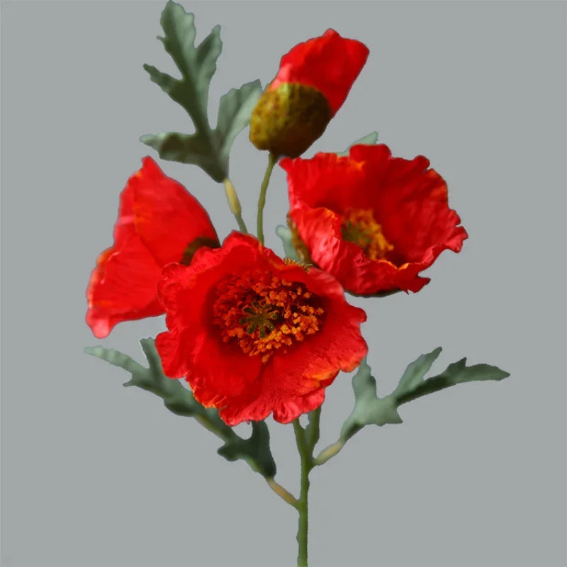 4Head Flor de Papoula Artificial