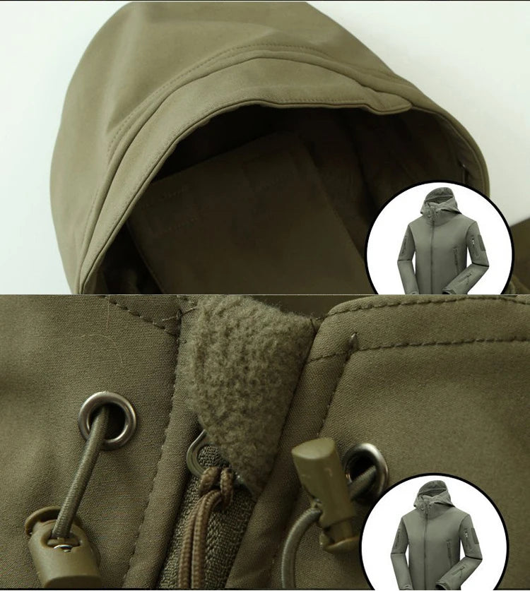 Jaquetas Masculinas de Softshell com Forro Polar para Inverno Outono, Corta-Vento, para Pesca ao Ar Livre, Caminhada, Caça, Térmicas, Acampamento, Casacos Cargo Quentes M-5XL