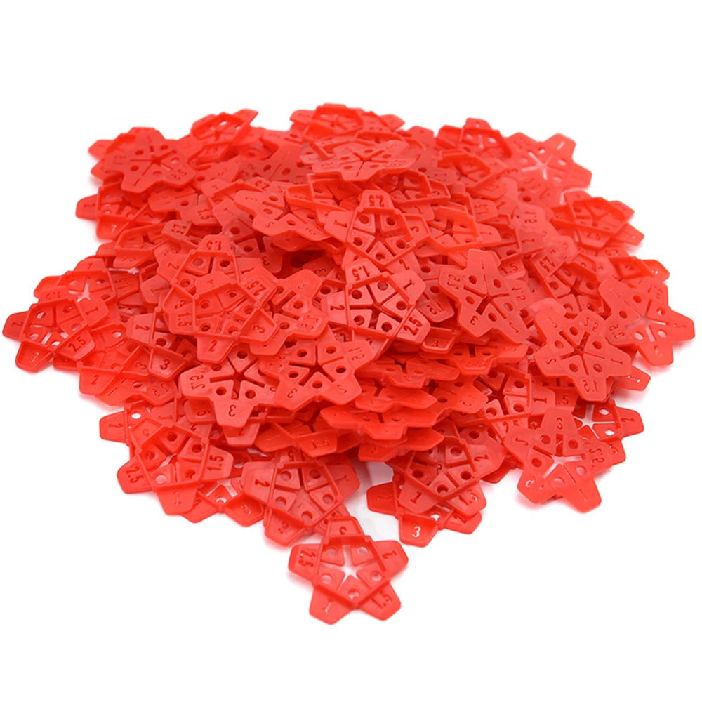 10-400Pcs 5in1 Professional Tile Spacers Clips Wedge Ceramic Leveling System Floor Wall Gap Leveling System Construction Tools