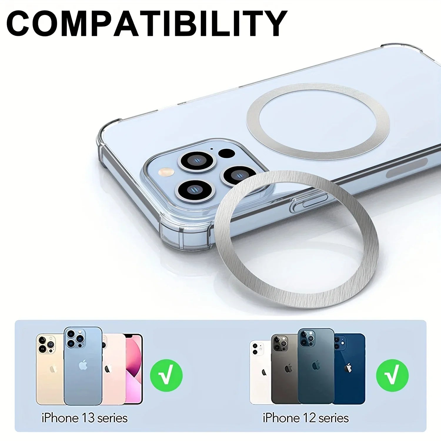 10 peças para anel de telefone de placa magnética MagSafe