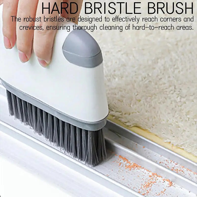Window Rail Cleaning Brush 2 in 1 Door Groove Hair Grip Brushes Multifunction Windows Slot Sliding Household Kitchen Accessories