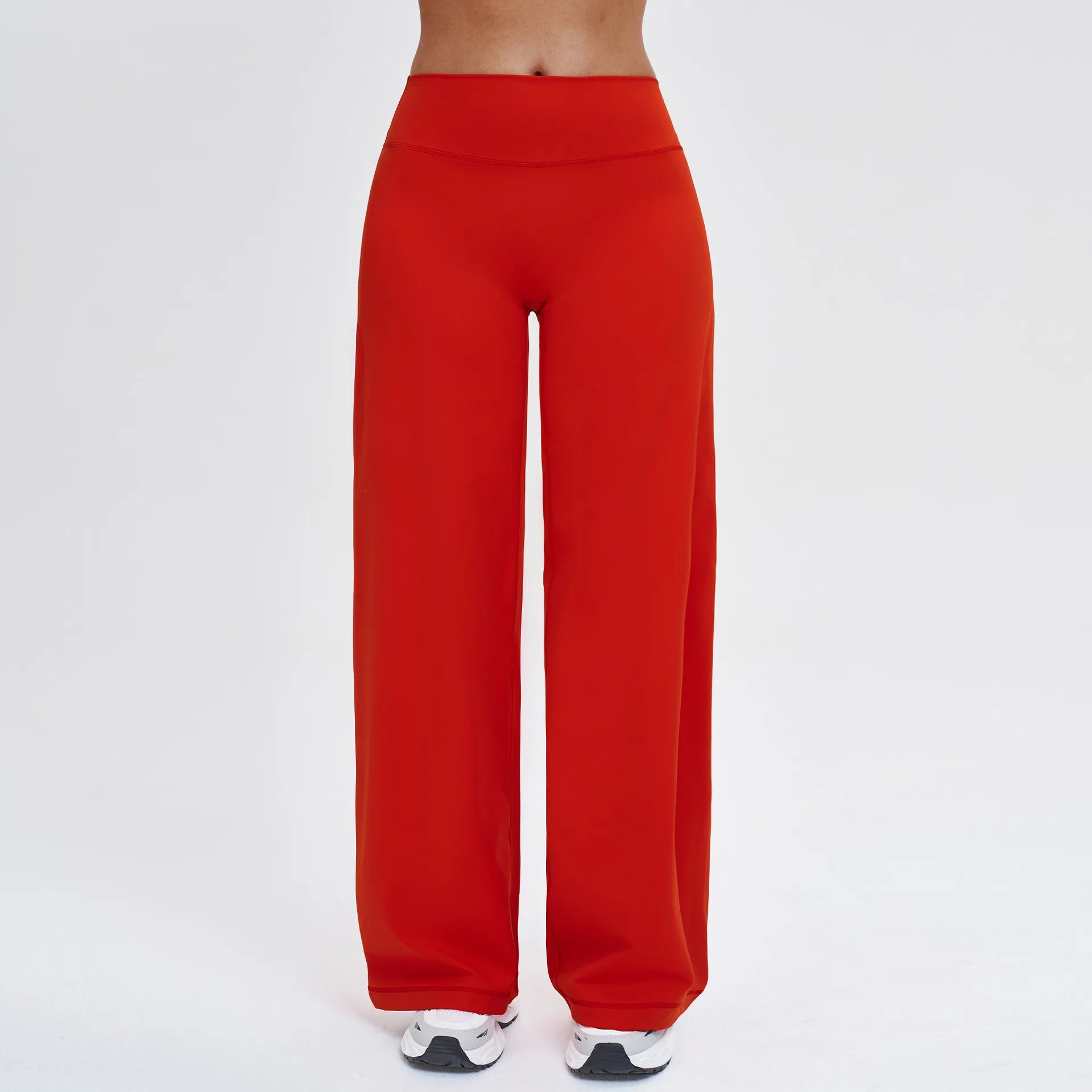 Yoga Pants Women Straight Leg Bottoms Women's Mid-Waist Fitness Pants Gym Leggings Naked Feel Pilates Running Sports Trousers
