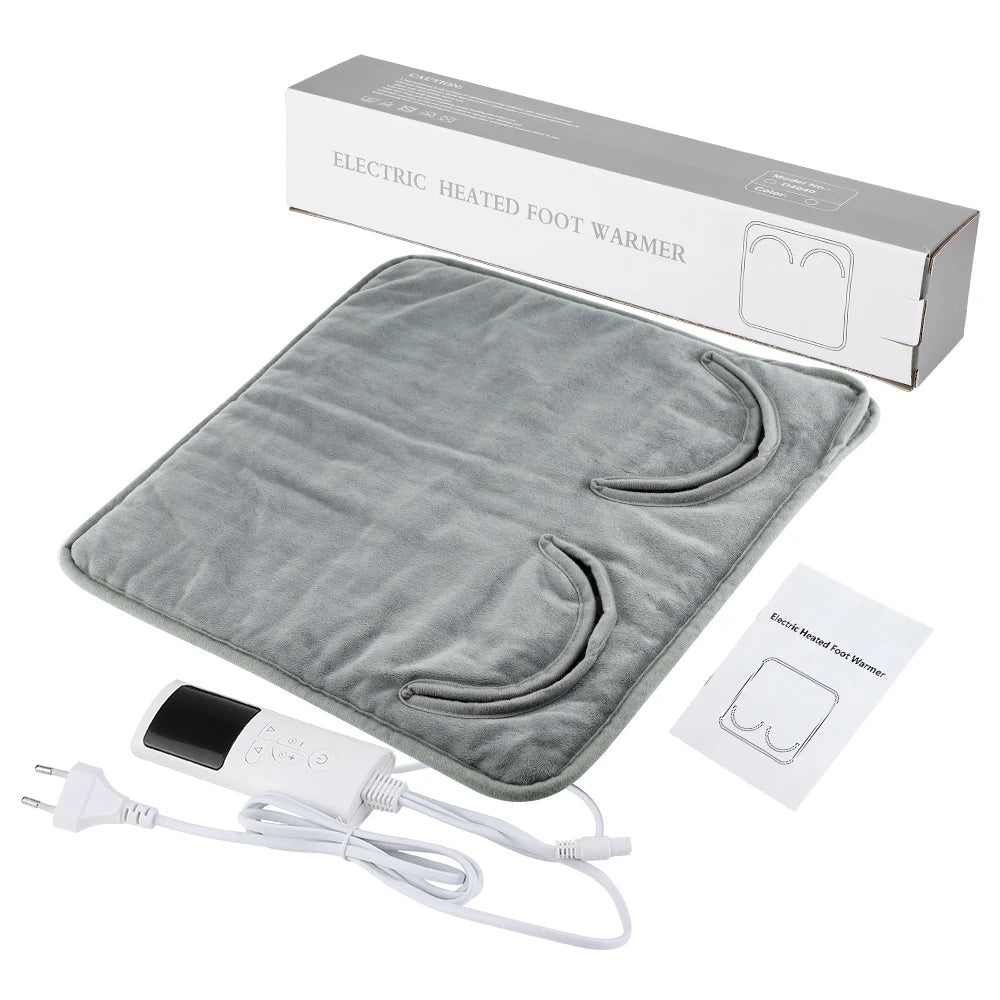 Electric Heating Foot Pad Washable Feet Warmer Household Soft Plush Thermal Heating Blanket Foot Warming Mat Home Office Bedroom