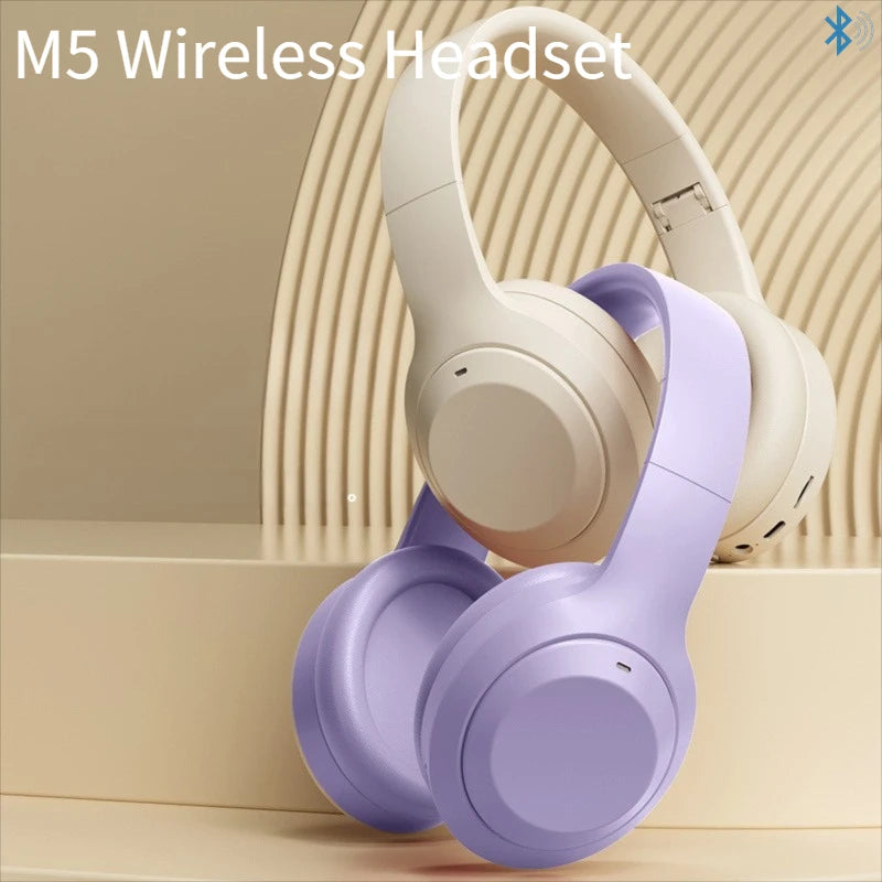 Headphones Over Ear HIFI Stereo M5 Sem Fio Bluetooth 5.3 Esportivos Gamer Suporte TF/AUX com cancelamento de ruído