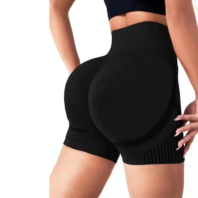 Shorts femininos de ioga cintura alta para treino fitness levanta bumbum calça curta esportiva para ginástica corrida