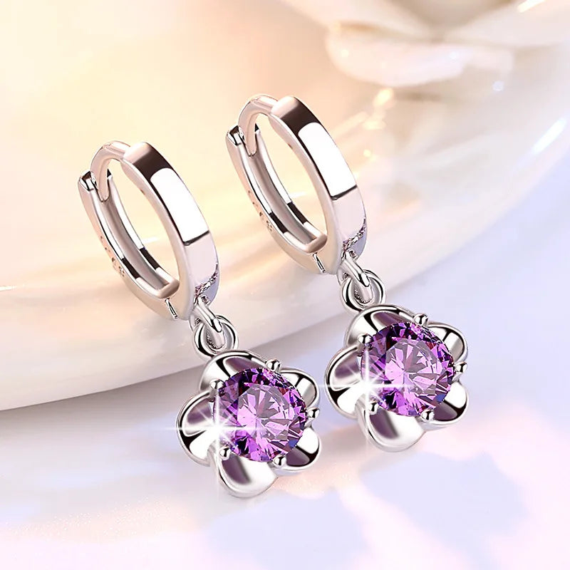 925 Sterling Silver Earrings Zircon Pearl Twist Luxury Stud Earrings For Women brincos pendientes bijoux