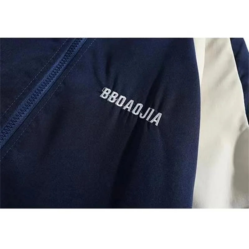 Jaqueta College Masculina Hip Hop Jaqueta Corta-Vento Patchwork Color Block Casacos Casuais Primavera Outono Finos Jaquetas Universitárias Masculinas