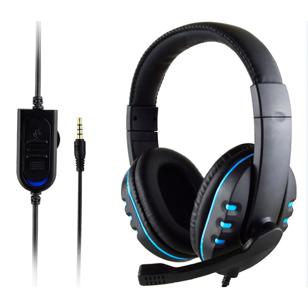 Fone de Ouvido com Fio 3.5mm Headset Gamer Fones de Ouvido Música para PS4 PlayStation 4 Jogo PC Bate-papo computador com Microfone
