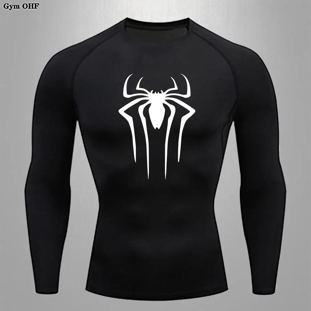 Camiseta Compressão Masculina Spider — Performance e Visual Único