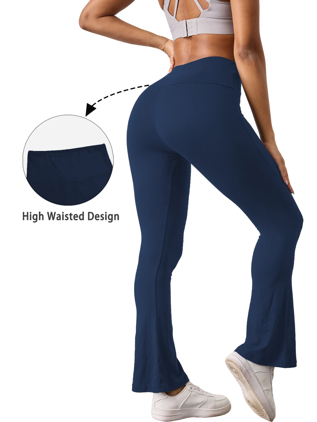 Women's Super Soft Flare Pants High Waisted Tummy Control Workout Yoga Leggings Bell Bottoms