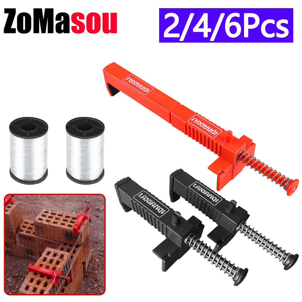 1-6pcs Bricklaying Wire Drawer Liner Construction Tool Bricklaying Wall Builder Building Wire Frame Brick Liner Runner Levelers