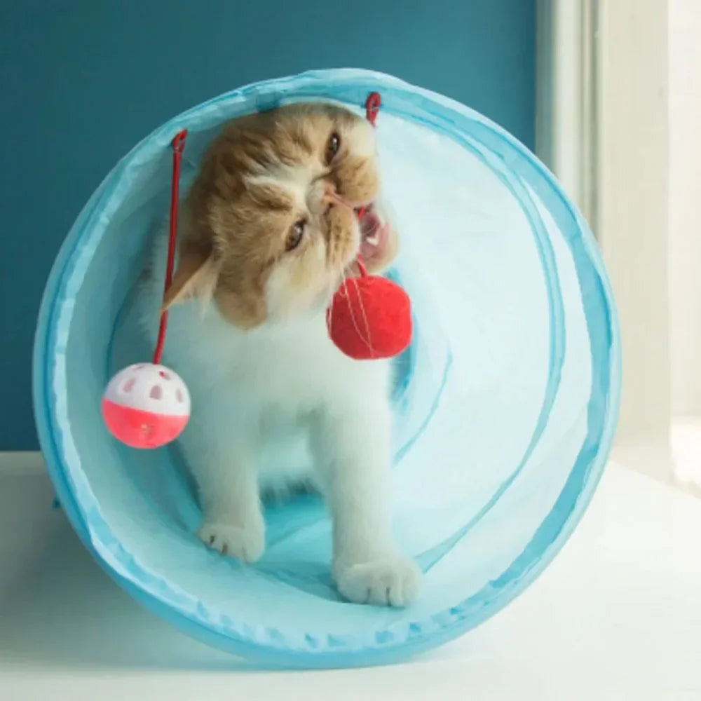 Brinquedos para Gatos Túnel Dobrável Tubo Cubo Gatos Brinquedos Túnel Gatinho Tenda Casa Divertida Tubo Pet para Cães Pequenos Gatos Treinamento Suprimentos