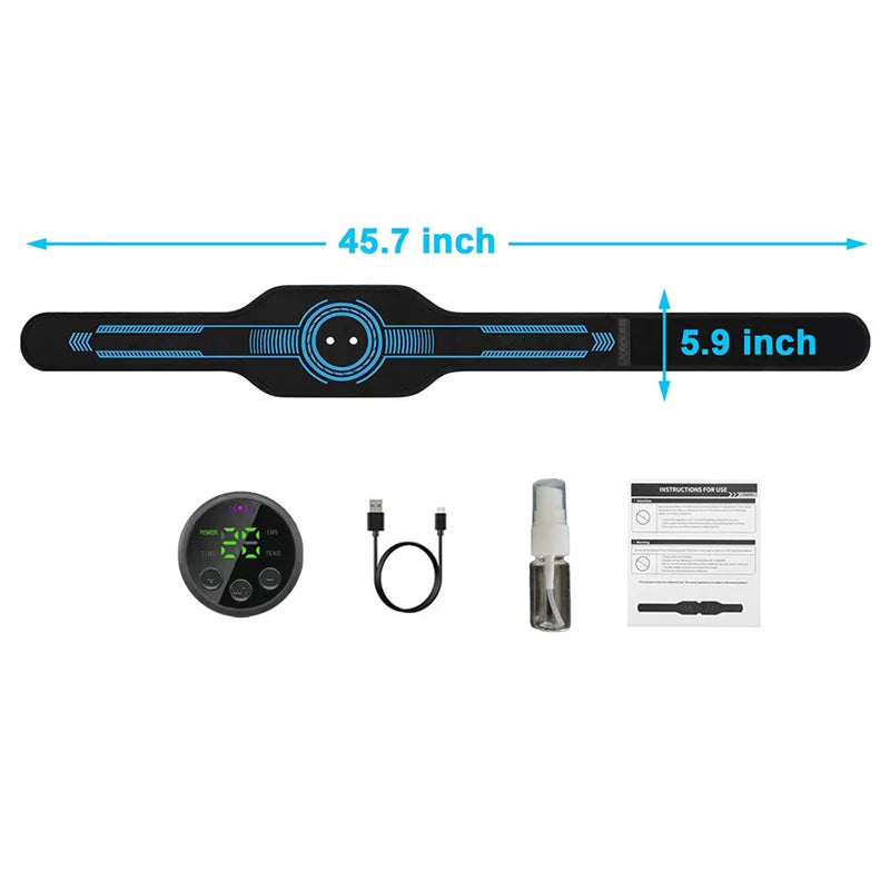 Cinto Massageador USB Inteligente Unissex para Treinamento Abdominal e Fitness EMS