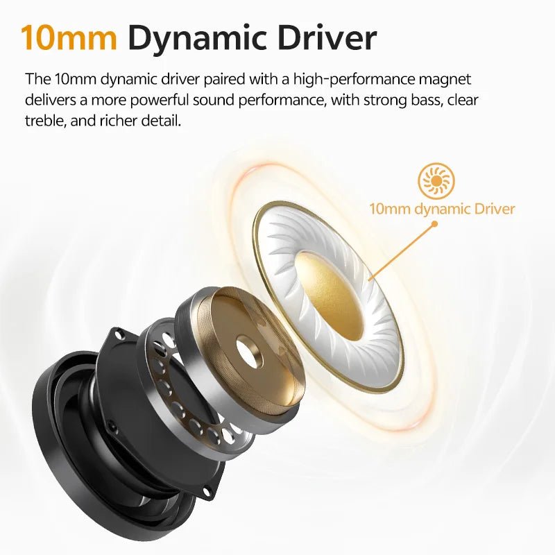 Fones de ouvido sem fio QCY Buds TWS Bluetooth 5.3 Driver Dinâmico de 10mm Cancelamento de Ruído do Vento AI Baixa Latência de 0,68S Fone de ouvido 35H