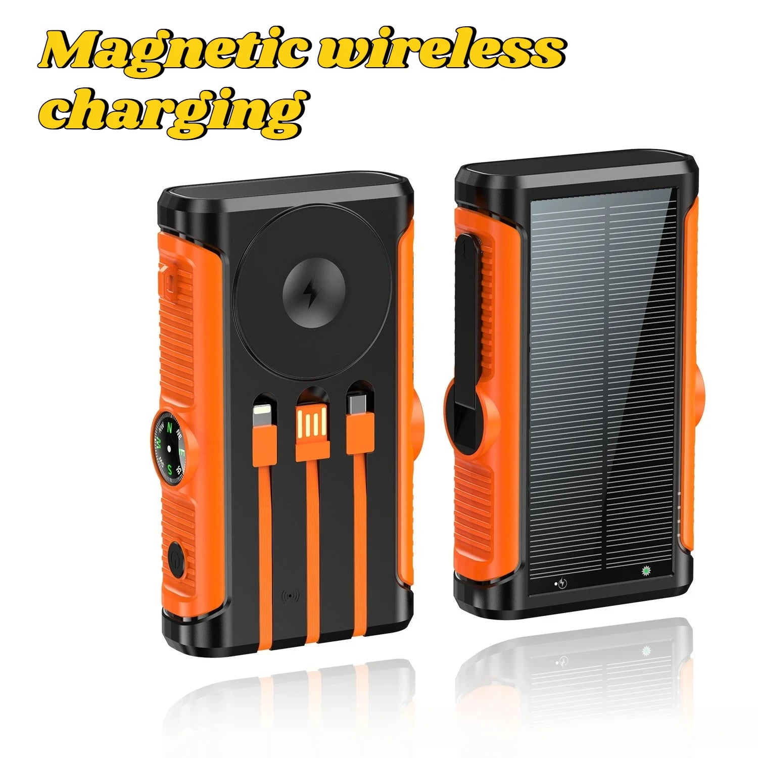 Solar Power Bank 20000mAh 22.5W Magnetic Wireless Cable Camping