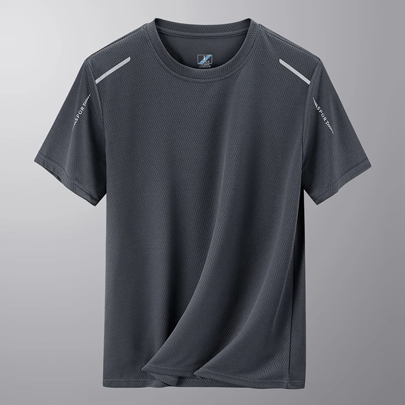 Camisetas Masculinas de Verão 2026 de Secagem Rápida YJKVUR com Gola Redonda e Absorção de Umidade, Malha, Esportivas, para Corrida, Academia, Treino, Mangas Curtas
