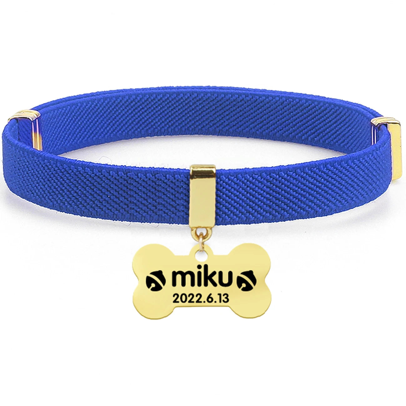 Coleira de Gato Personalizada com Placa de Identificação de Metal com AirTag Destacável para Gatinhos Coleiras Ajustáveis para Gatos, Filhotes e Cães