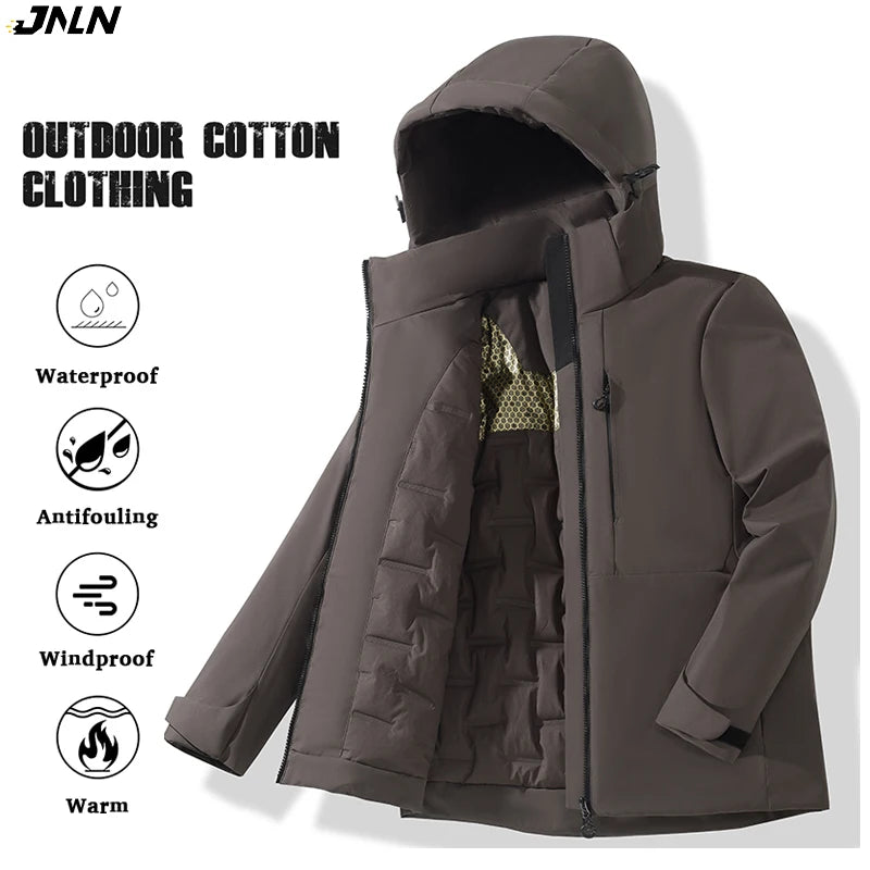 Jnln Jaquetas de Fleece Impermeáveis Unissex Inverno Corta-Vento Térmico Quebra-Vento Masculino Feminino Caminhada Acampamento Esqui Escalada Capa de Chuva