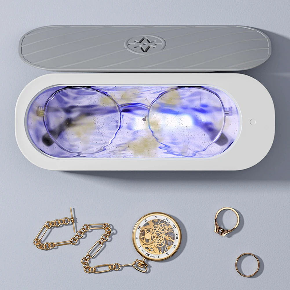 USB Rechargeable Mode Or Battery Mode Ultrasonic Cleaning Machine  High Frequency Vibration Wash Cleaner Jewelry Glasses Cleaner