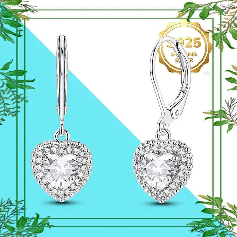 Brincos Femininos Pendentes 100% Genuínos em Prata Esterlina 925 Hipoalergênicos Luxuosos Elegantes Joia Fina Presente de Aniversário para Ela