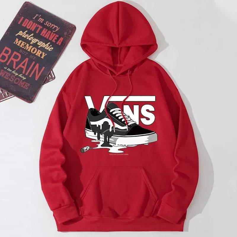 Moletom Masculino com Capuz Estampado Hip Hop Manga Longa Forro de Lã