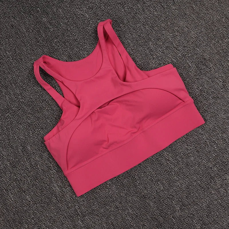 Sutiã Esportivo Vazado Sexy Fitness Academia Feminino Push Up Alto Impacto À Prova de Choque Roupa Íntima Top Curto Nu Mujer Sutiã de Yoga Feminino para Treino