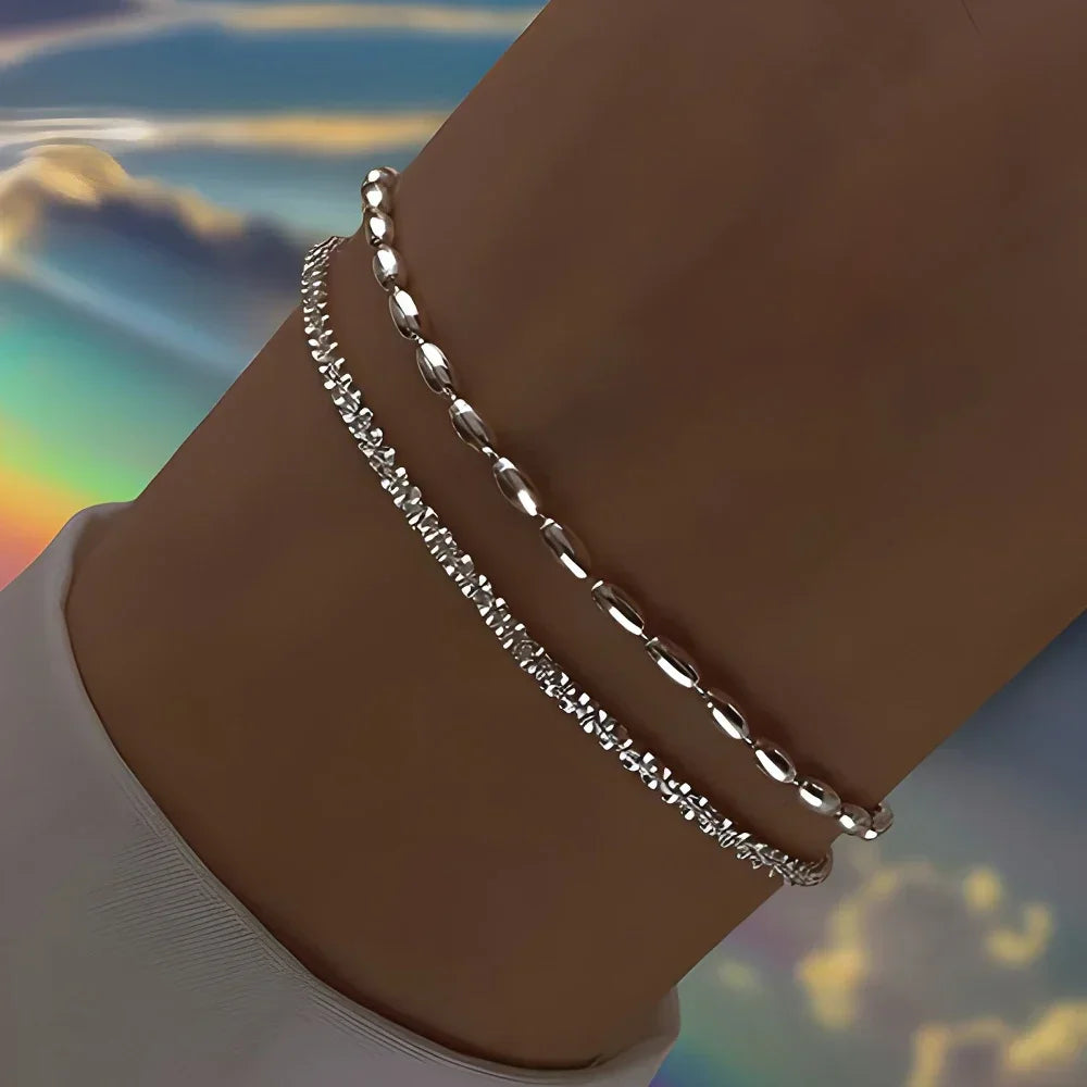 6 Pulseiras Femininas e Infantis de Strass em Prata Esterlina 925, Luxuosas, Estilo Coreano, Charmosas com Céu Estrelado Brilhante, Joias para Festa
