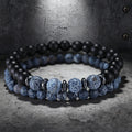 Noter Conjunto de Pulseiras Masculinas 5 Cores 2 Peças/Par Olho de Tigre Howlita Pulseira de Pedra Energia Positiva Cura Pulseira Masculina Pulsera Homme