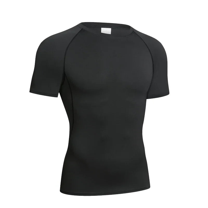 Camiseta Esportiva de Compressão Masculina Manga Longa Corrida Camisa Fitness Elástica Atlética Treino de Academia Esportiva Top