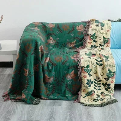 Japanese Throw Blanket Cotton Double Sided Sofa Cover Sofa Cushion Leisure Blanket Bedspread Four Seasons Cooling Quilt Sheet