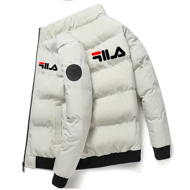 Jaqueta casual masculina de inverno e outono, curta, grossa e quente, corta-vento, com zíper, estampada, M-5XL