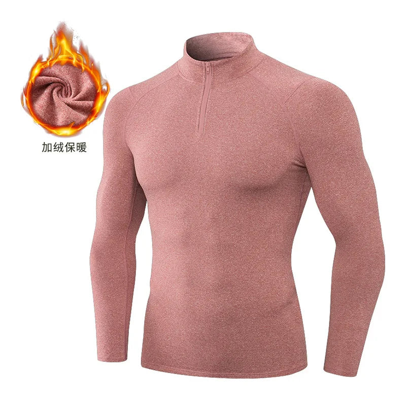 Camiseta Compressão Fleece Masculina Manga Longa — Calor e Performance