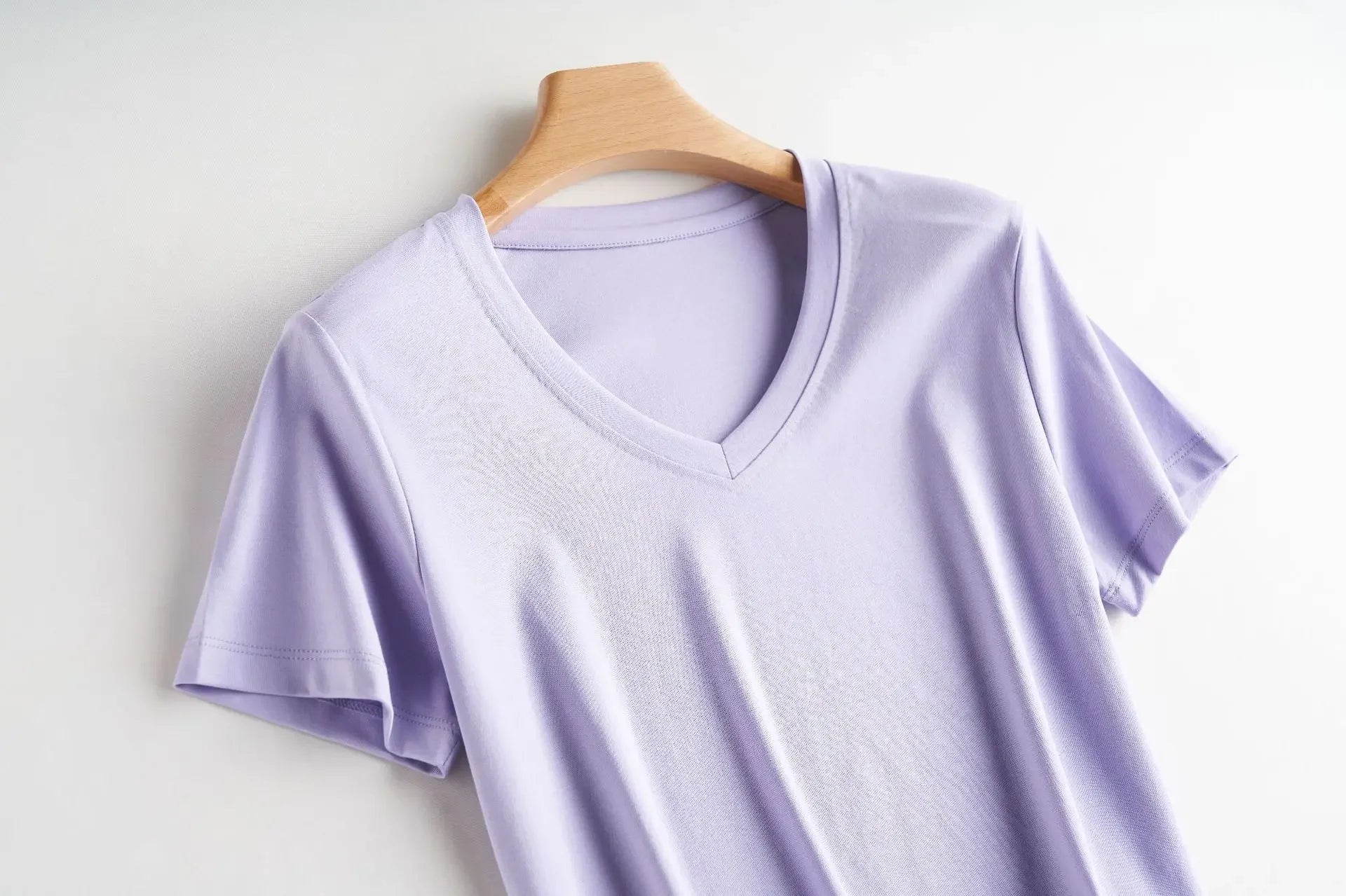 Camiseta Feminina Verão 2026 Gola V Manga Curta Algodão Casual Sólida Top Tees Solta Camisetas Básicas Camisas Femininas Tops Camisetas Femininas - verde escuro gola redonda P