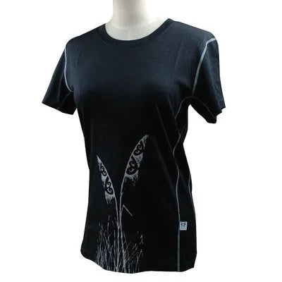 Camiseta Feminina de Lã Merino Manga Curta Gola Redonda Camada Base Próxima à Pele Roupas Esportivas Secagem Rápida - 16.6micro200GSM G (Tórax 96cm)