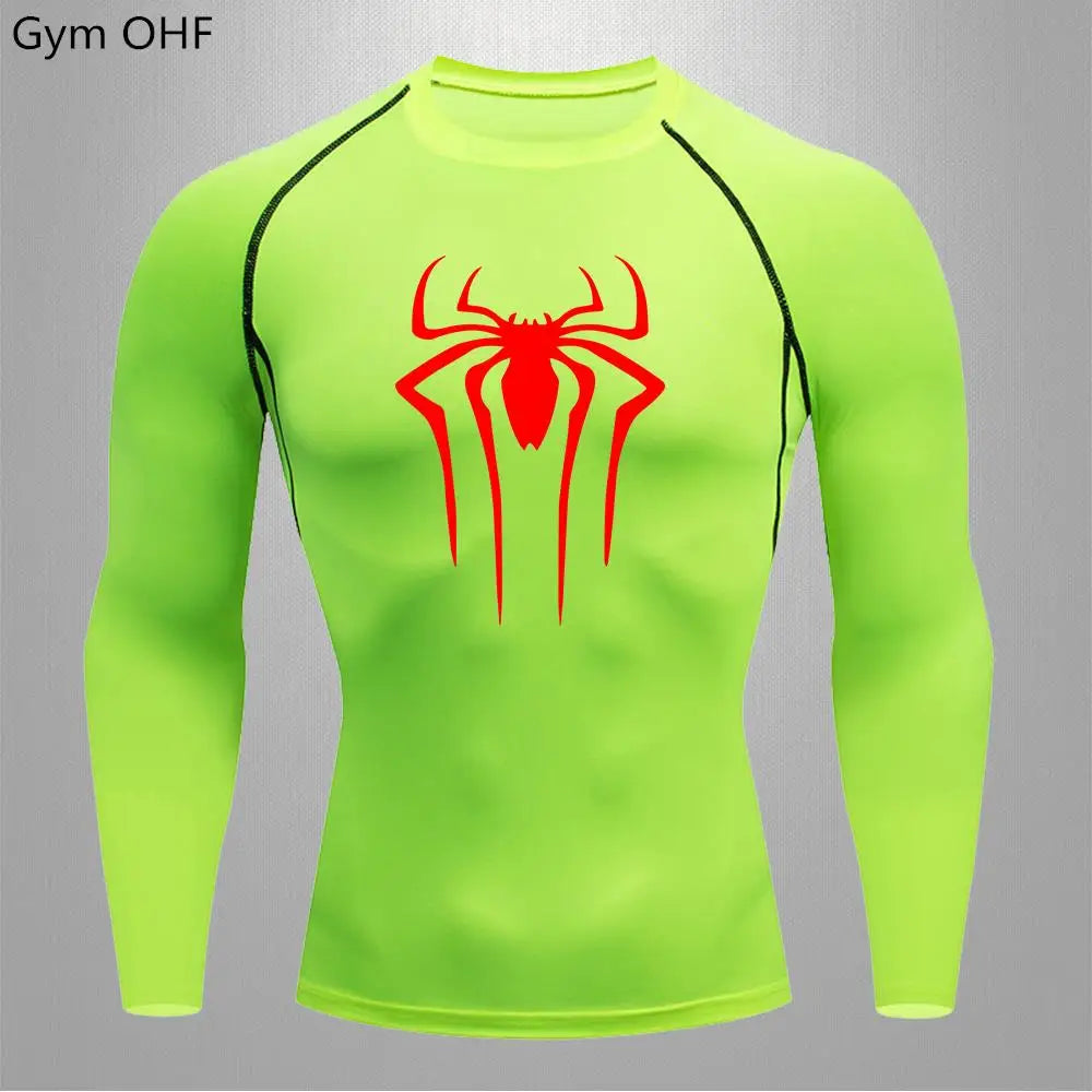 Camiseta Compressão Masculina Spider — Performance e Visual Único