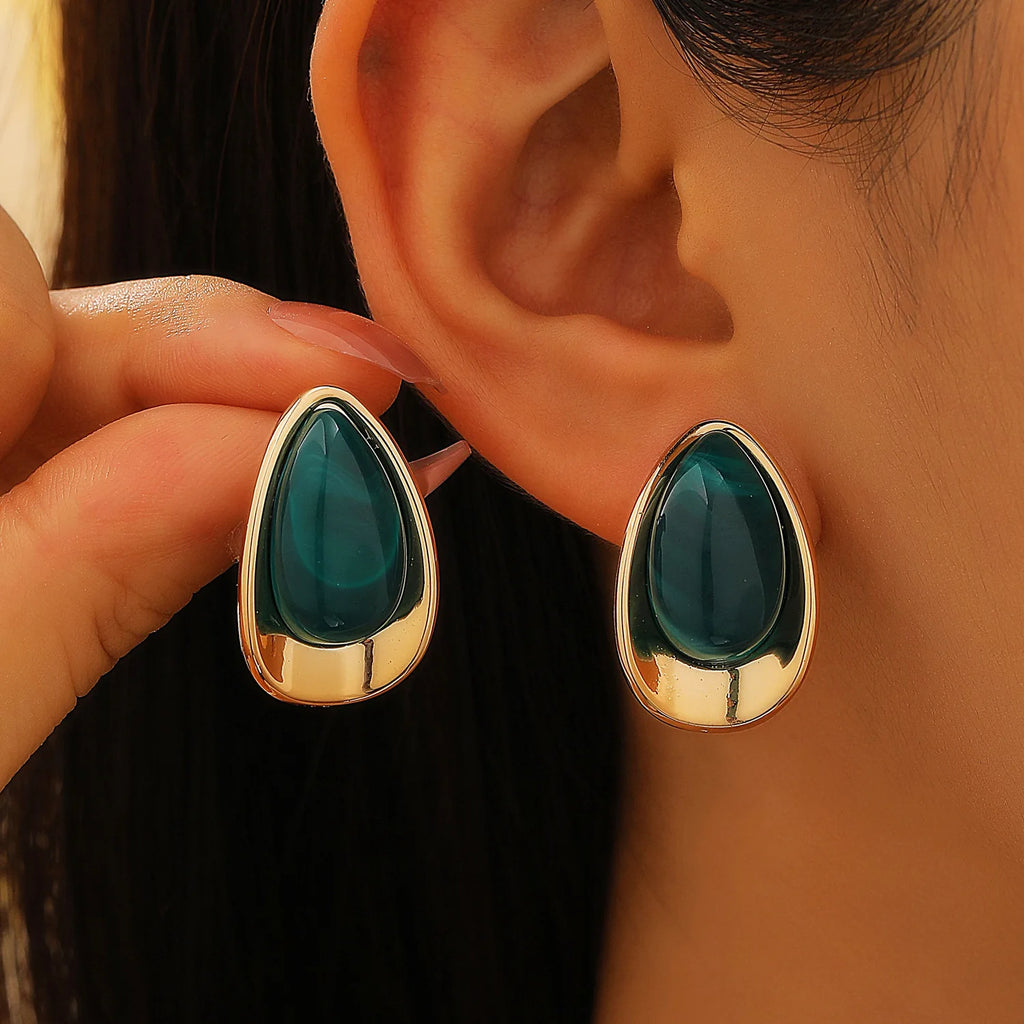 Brincos de Gota Minimalistas da Moda, Acessórios de Joalheria de Luxo de Qualidade para Mulheres Elegantes, Presentes Modernos para Festas e Feriados