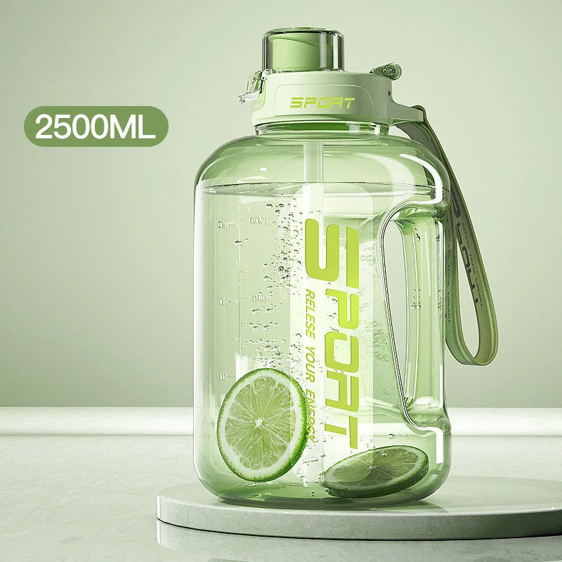 Large Capacity2500/1700ML Water Bottle With Straw Lid Sports Gym Water Kettle For Camping Travel BPA Free Drinking Bottles