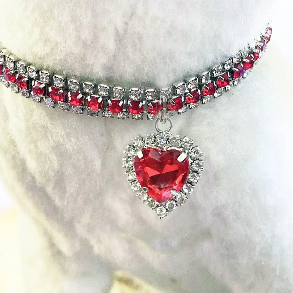 Kitten Diamante Collar Necklace for Cat Rhinestone Cute Bling Puppy Doggy Crystal Pendant Diamond Collar Pet Accessories Collar
