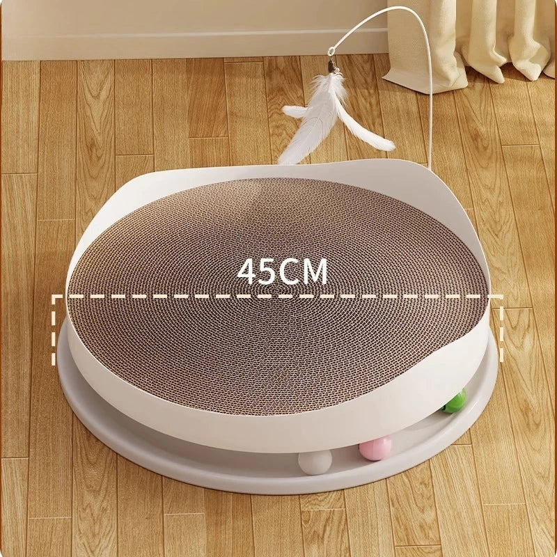 3-in-1 Round Cat Scratcher Bed Wear-Resistant No-Debris Claw Grinding Toy Summer Nest Durable Scratching Pad Interactive Kitten