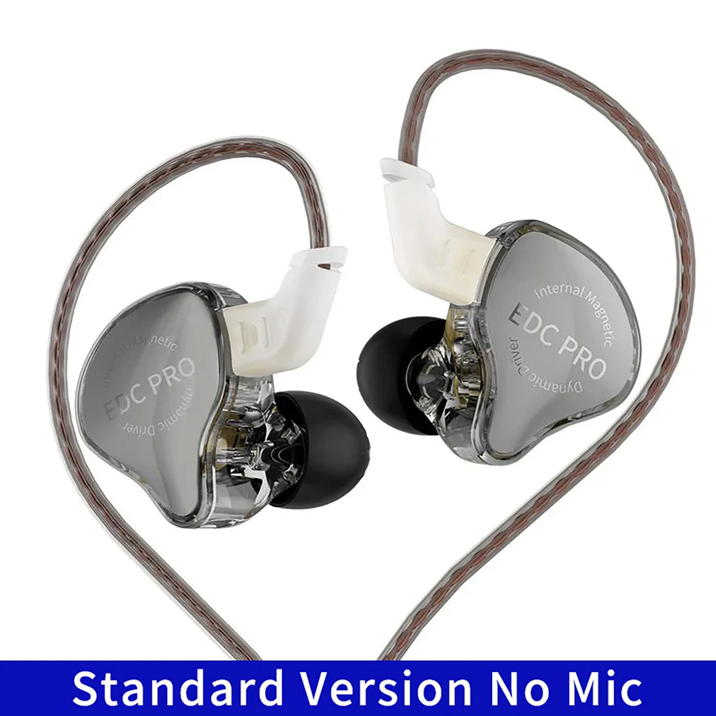 NOVO KZ EDC PRO Fone de Ouvido Intra-auricular com Fio HIFI Baixo Dinâmico Monitor Estéreo 3D Cancelamento de Ruído com Cabo de Áudio Destacável