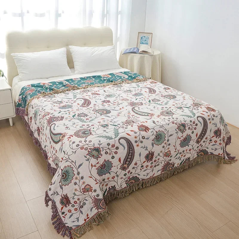 Japanese Throw Blanket Cotton Double Sided Sofa Cover Sofa Cushion Leisure Blanket Bedspread Four Seasons Cooling Quilt Sheet