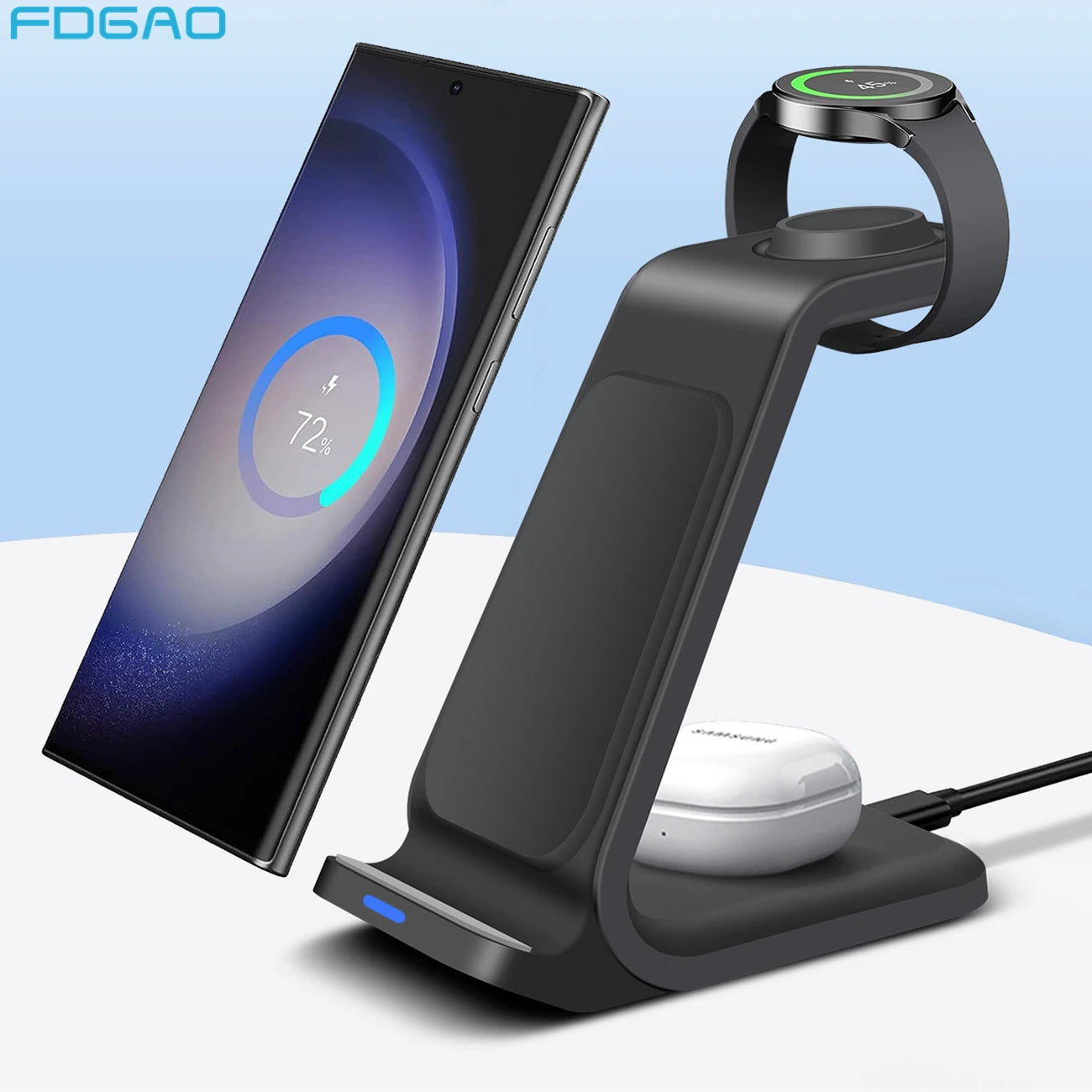 Carregador Sem Fio 3 em 1 Android IOS