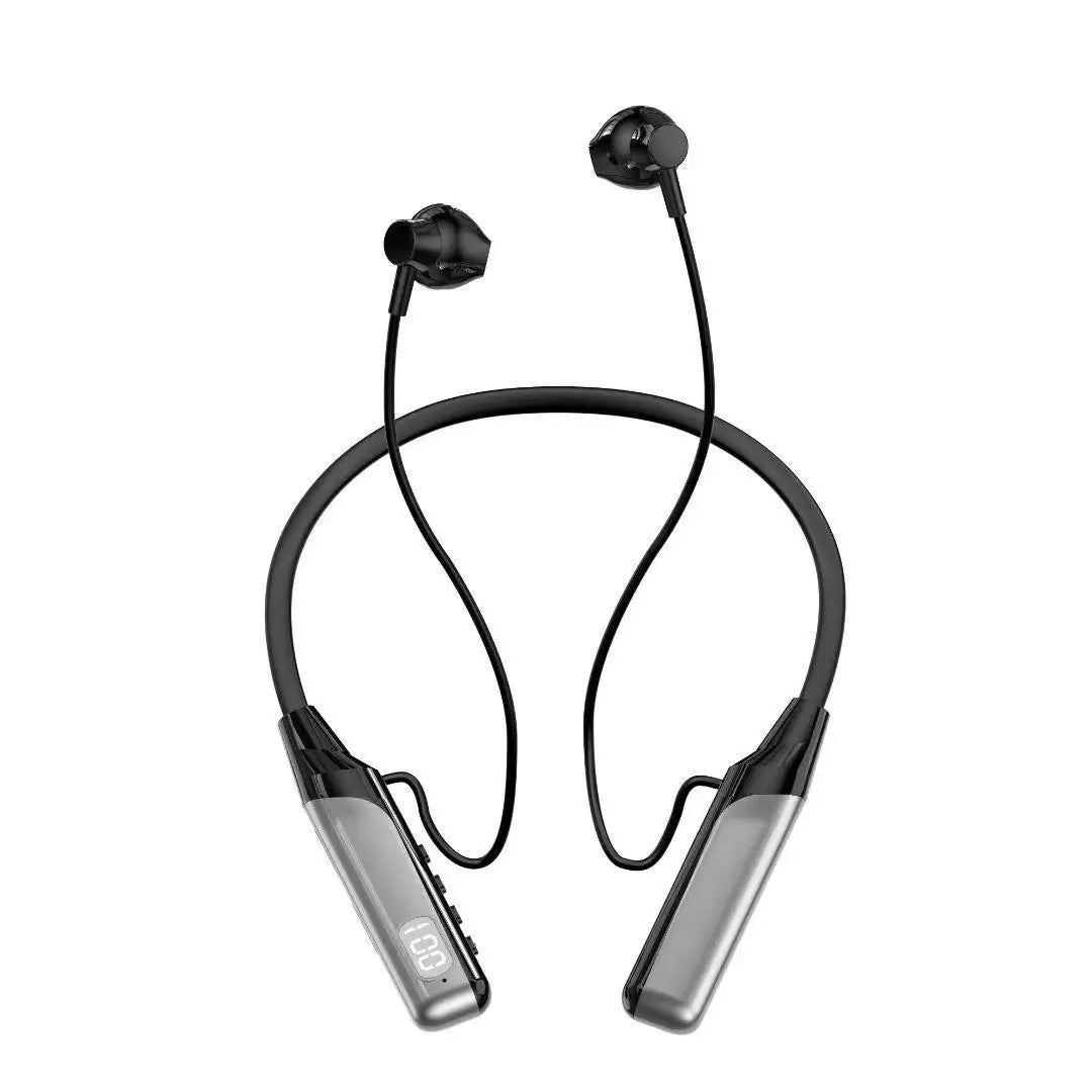 Fone de Ouvido Sem Fio 5.3 Headset de Pescoço Gamer com Display LED Estéreo Esportivo com Fones Magnéticos