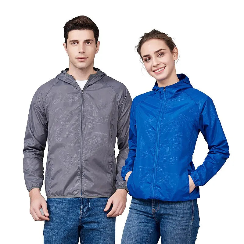 Jaqueta Lngxo Unissex para Caminhada Masculina Feminina Impermeável Secagem Rápida Corta-vento para Acampamento Trekking Pesca Capa de Chuva Roupa Anti-UV para Uso Externo