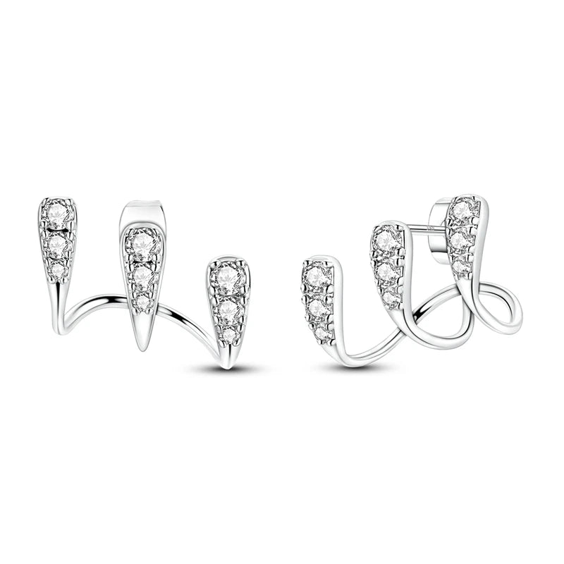 Star Moon Sun Hoop Earrings 925 Sterling Silver Original Star Shining Zircon Tassel Long Earrings For Women Luxury Jewelry Gift