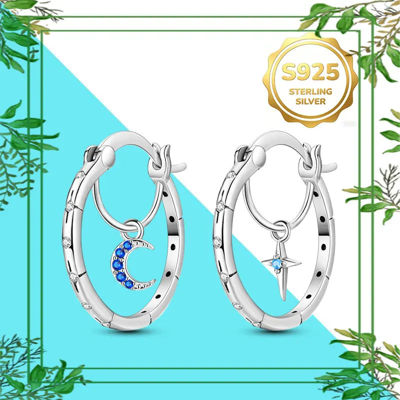 Brincos Femininos Pendentes 100% Genuínos em Prata Esterlina 925 Hipoalergênicos Luxuosos Elegantes Joia Fina Presente de Aniversário para Ela