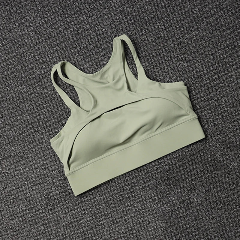Sutiã Esportivo Vazado Sexy Fitness Academia Feminino Push Up Alto Impacto À Prova de Choque Roupa Íntima Top Curto Nu Mujer Sutiã de Yoga Feminino para Treino