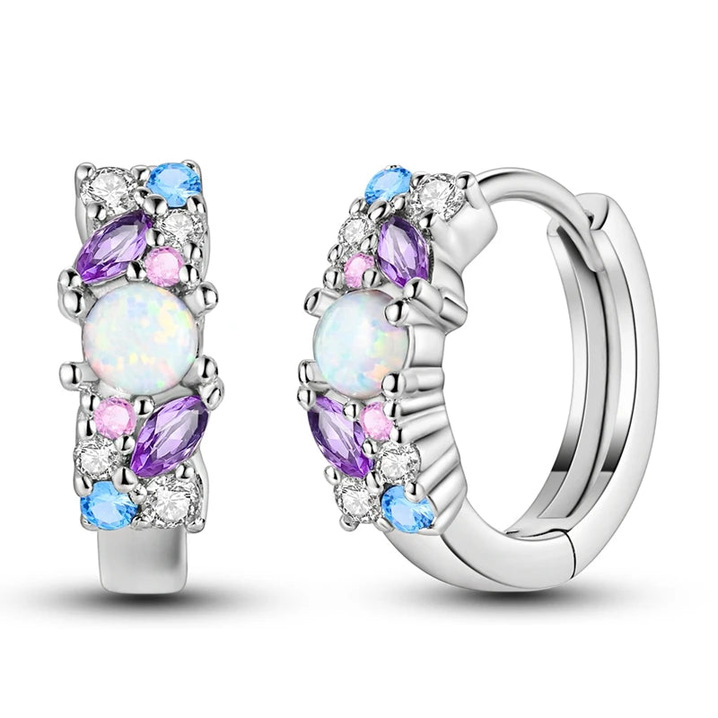 Love Heart Earrings 925 Sterling Silver Original Shining Zircon Heart Hoop Earrings For Women Wedding Anniversary Jewelry Gift